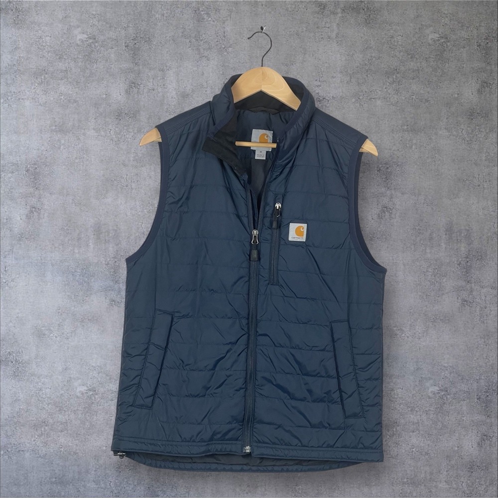 Carhartt Gilliam Full Zip Blue Puffer Vest Mens M Sleeveless Gorpcore Utility